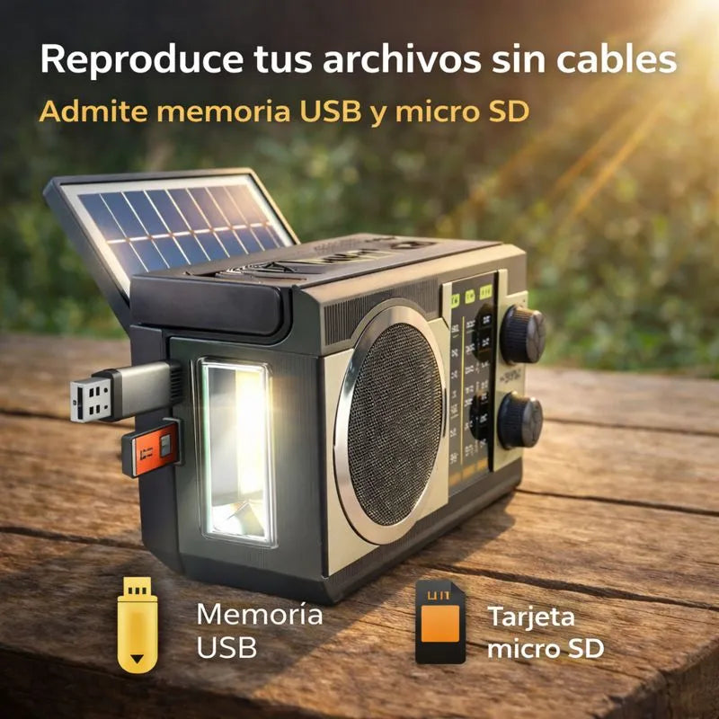 RADIO SOLAR RECARGABLE 3 EN 1