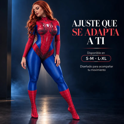 Enterizo mujer araña rojo halloween