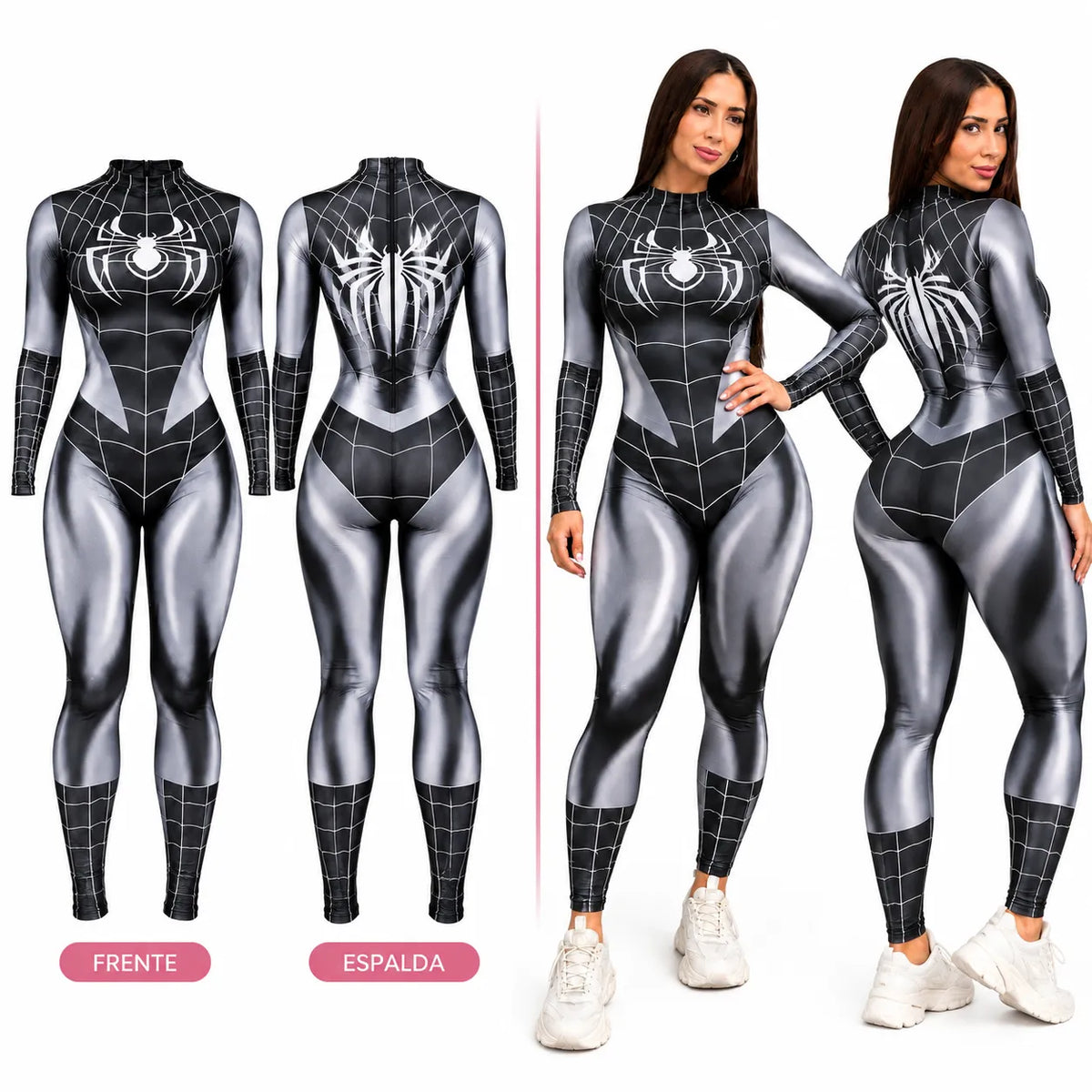 Enterizo mujer araña negro hallowwen