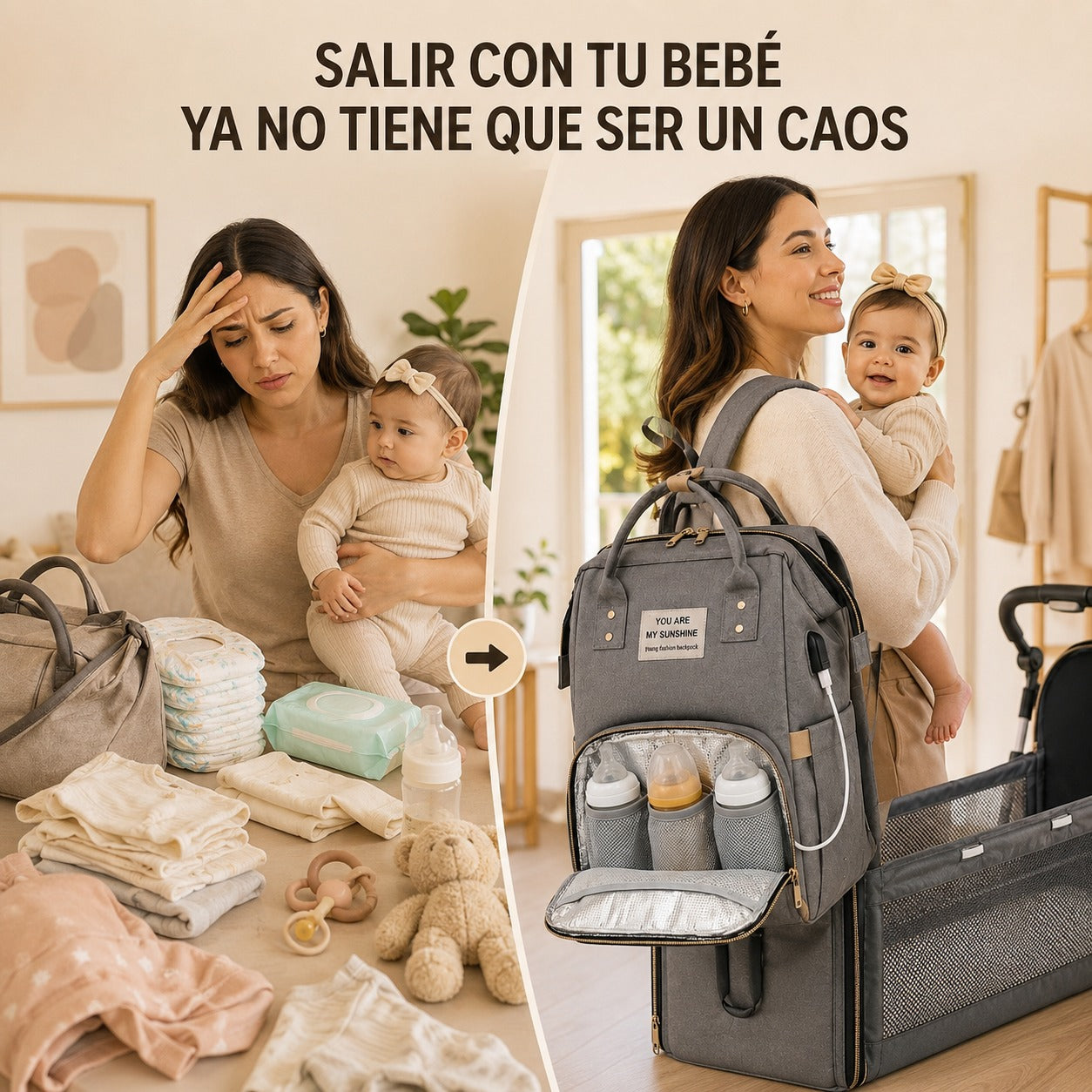 Bolso con cuna para bebes