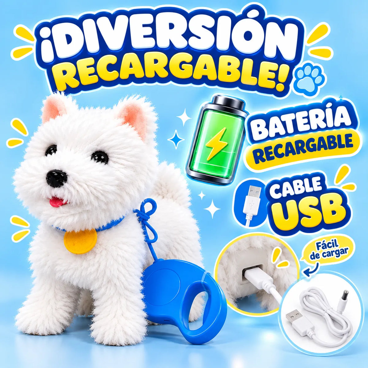 PERRO RECARGABLE CON CORREA 2