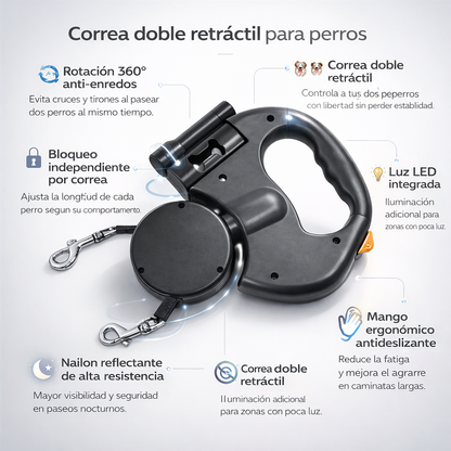 Correa para perros de doble tracción ret