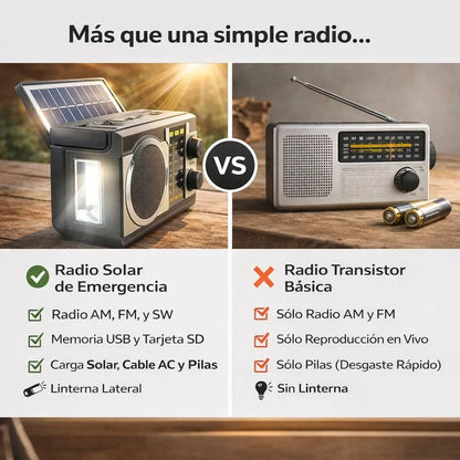 RADIO SOLAR RECARGABLE 3 EN 1