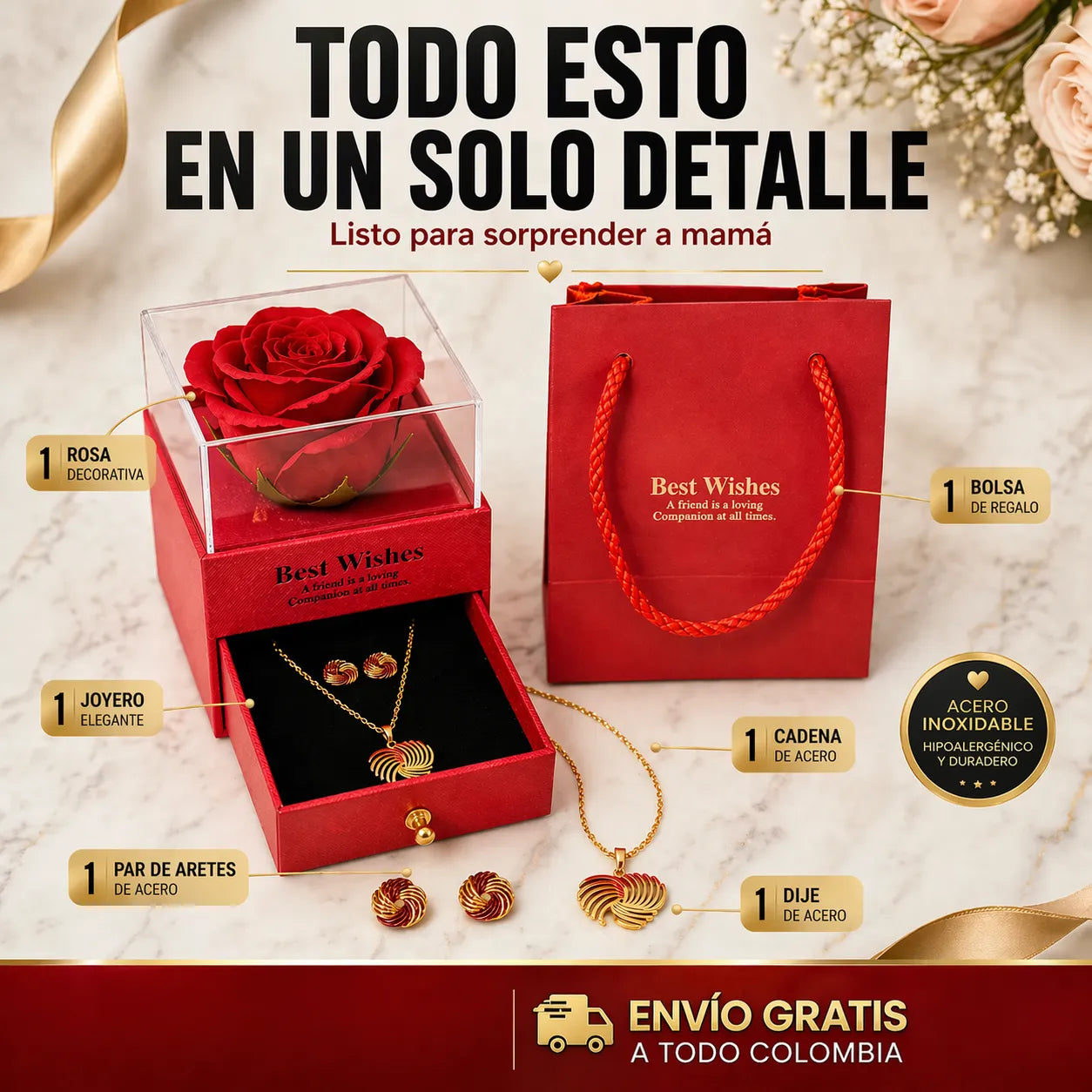 JOYERO CON ROSA