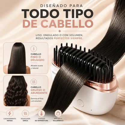 Mini Cepillo Alisador Recargable