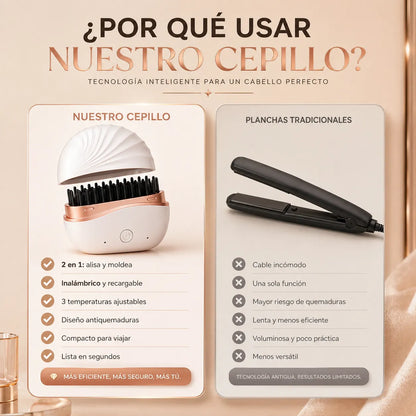 Mini Cepillo Alisador Recargable