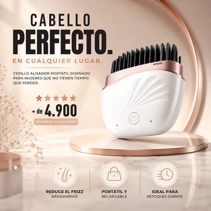 Mini Cepillo Alisador Recargable
