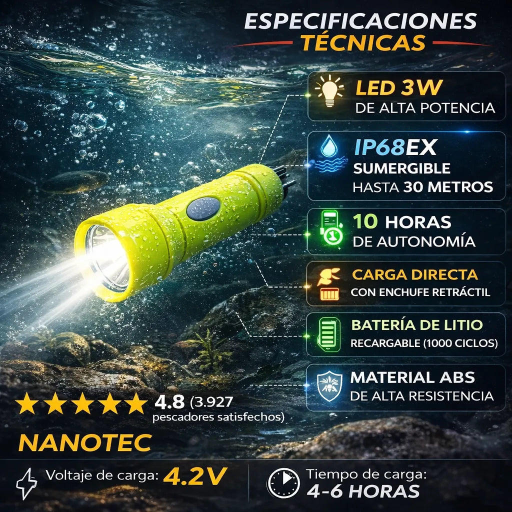 LINTERNA ACUÁTICA NANOTEC NT-L3166
