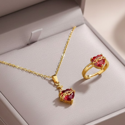 Set Collar y Anillo Sagrado Corazón