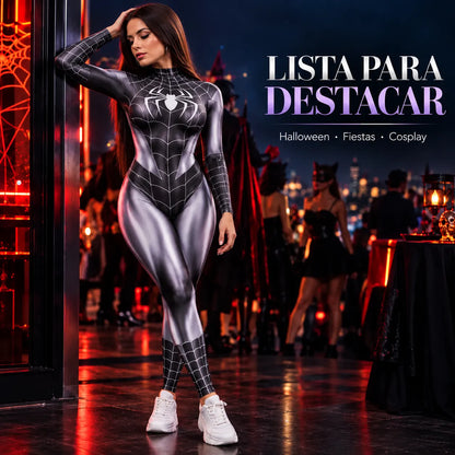 Enterizo mujer araña negro hallowwen