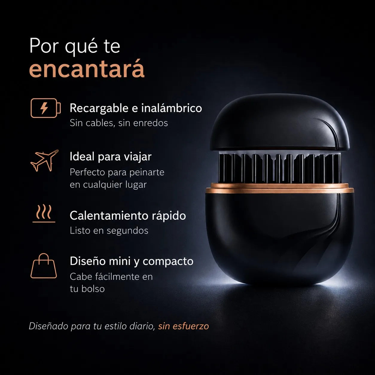 Cepillo alisador plancha cabello mini