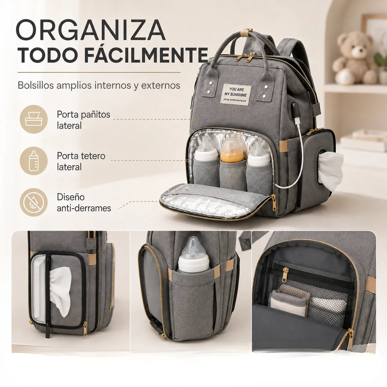 Bolso con cuna para bebes