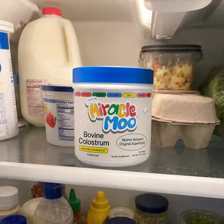 Miracle Moo dentro del refrigerador