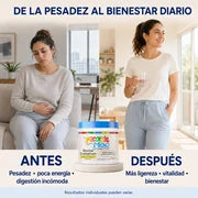 Antes y después de Miracle Moo; los resultados pueden variar